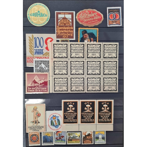 399 - A DIVERSE WORLD ACCUMULATION OF POSTER STAMPS: A carton containing a diverse accumulation in two sto... 