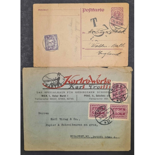 450 - FIRST REPUBLIC POSTAL HISTORY COLLECTION: Black binder housing a 1918-1925 collection of cards & cov... 