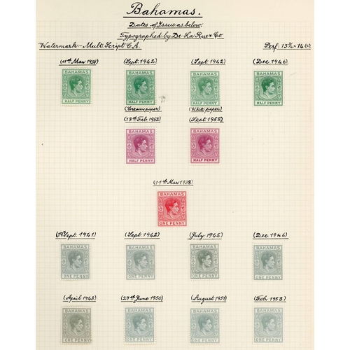 454 - ** 1938-52 KGVI MINT DEFINITIVE STUDY: Four album pages with a v. fine mint hinged collection arrang... 