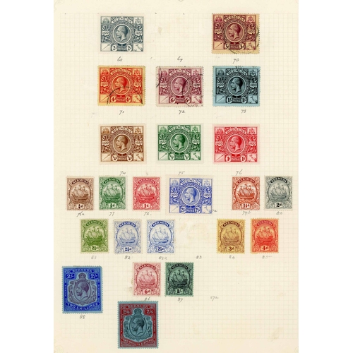 464 - QV-KGV MINT & USED COLLECTION ON ALBUM LEAVES: Inc. 1865-1903 set to 1/- used with addl. 6d shade mi... 