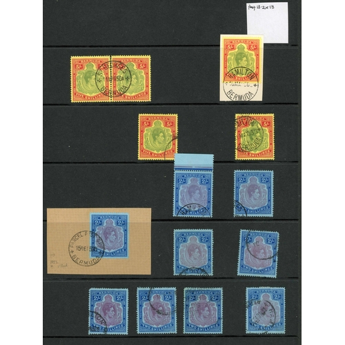 465 - KGVI 'KEY PLATES MINT & USED ACCUMULATION on album leaves mostly identified comprising 2/- SG 116 (... 