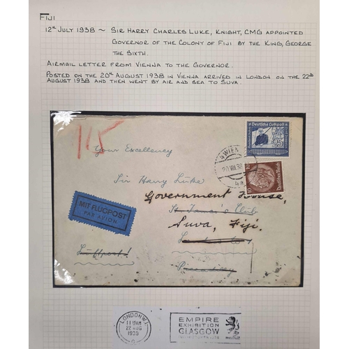 550 - 'FIRST FLIGHTS' AIR MAIL COLLECTION, 1930-1940: Box file housing a collection of covers on display p... 