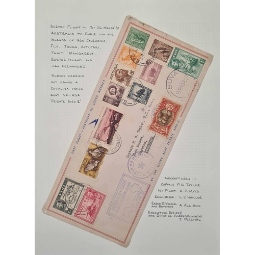 551 - KGVI/QEII AIR MAIL COVER COLLECTION: Box file holding a collection of flight covers written up on pr... 