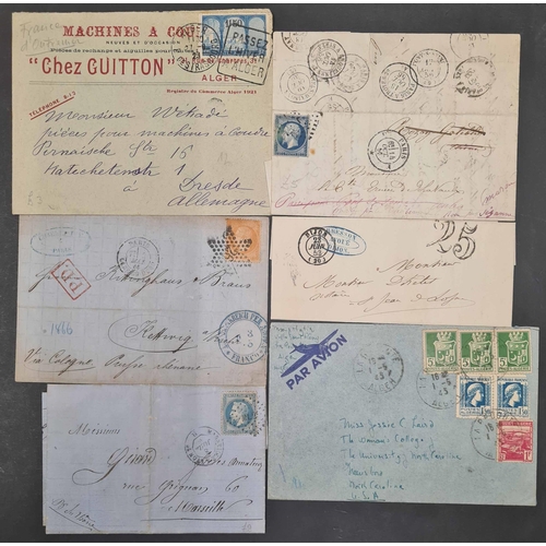 558 - 1822-1980s FRANCE & COLONIES COVERS, CARDS & STAMPS, ETC. - EX. DEALER'S STOCK: Two boxes with a goo... 