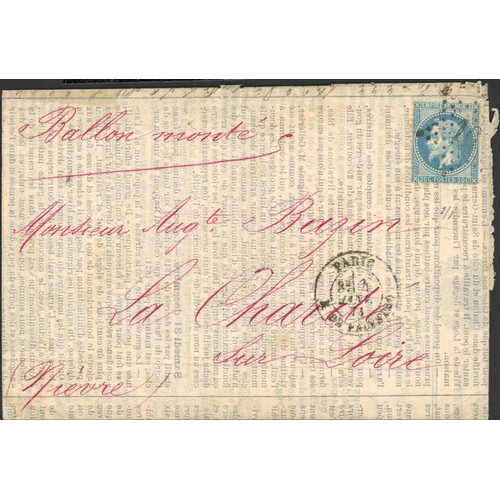 571 - BALLON MONTE - LE DUQUESNE (55): Le Ballon Poste No. 18 of 1. January 1871, misfolded with address i... 