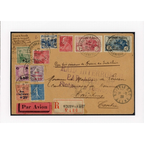 577 - AIRMAIL: 1929 'Dragon of Annam' crash - registered air cover ex Noisy le Sec to Haiphong with specta... 