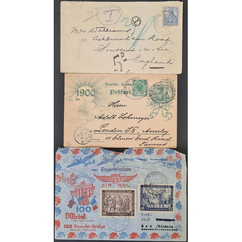 595 - POSTAL HISTORY MIX: Small box containing a range of covers and PCs from late 19th century to 1980s i... 