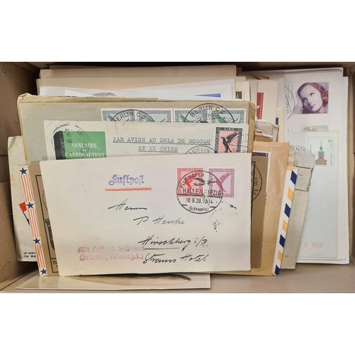 596 - MID-20th C. FDCs, ANNIVERSARY & AIR MAIL COVERS: Small carton containing a mix of items (some cto) i... 