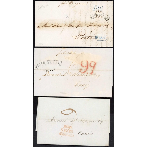 608 - PRE-STAMP POSTAL HISTORY COLLECTION: 1811-1867 range of covers displaying a variety of Gibraltar pos... 