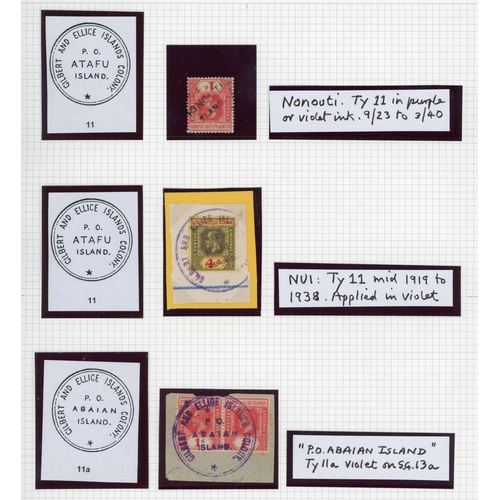 612 - ** TYPES 2a, 4, 4a, 7, 9, 10, 11 & 11a CDS's ON PIECE: 1919-39 set of fine postmarks on KGV or KGVI ... 