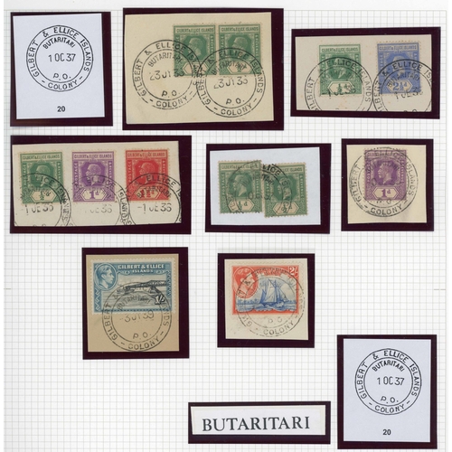 613 - ** TYPES 16, 17, 20 CDS's ON PIECE: 1930s set of fine postmarks on KGV or KGVI stamps on stamp/piece... 