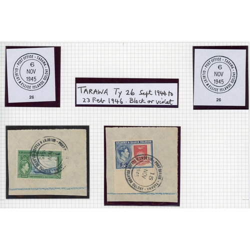 614 - ** TYPES 23, 26, 28 & 35 CDS's ON PIECE: 1930s-50s set of fine postmarks on KGV or KGVI stamps on st... 