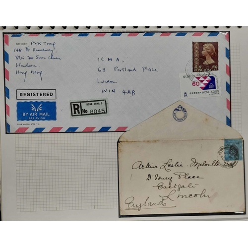 630 - COLLECTION OF HK GPO CARDS & COVERS: Binder containing a QV-QEII range of cards & covers displaying ... 