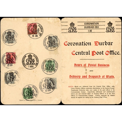 650 - 1911 CORONATION DURBAR: Folded information sheet printed in red & black, inscribed 