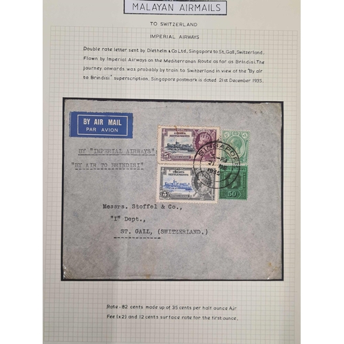 690 - KGV-KGVI IMPERIAL AIRWAYS & KLM AIR MAIL COLLECTION: A binder containing a well written-up display o... 