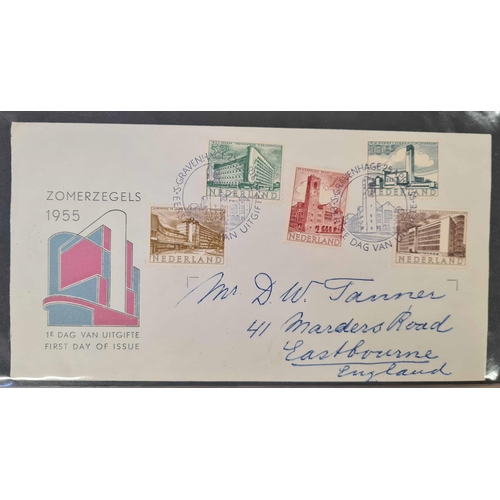 709 - EARLY TO MIDDLE PERIOD USED COLLECTION, EARLY FDCs, KLM COVERS, COLONIES, ETC.: Blue binder with a u... 