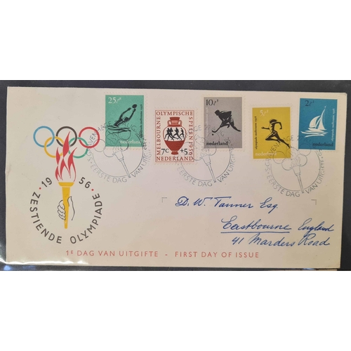 709 - EARLY TO MIDDLE PERIOD USED COLLECTION, EARLY FDCs, KLM COVERS, COLONIES, ETC.: Blue binder with a u... 