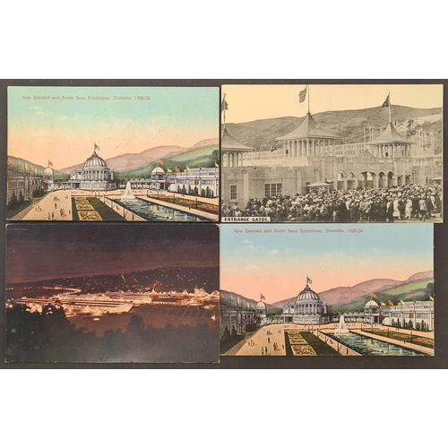 732 - 1925-26 DUNEDIN EXHIBITION: A magnificent accumulation of postcards in two volumes inc. made of wood... 