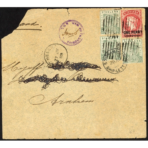 775 - BOER WAR - P.O.W. CENSORED MAIL TO NETHERLANDS VIA SOUTHAMPTON: 27 July 1900 env. (top right corner ... 