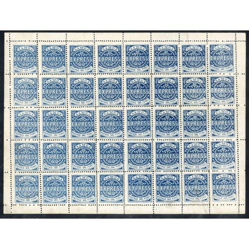 777 - SAMOA EXPRESS STAMPS: Collection on seven Hagner sheets inc. full sheet (40 stamps) of 1d value, 3 b... 