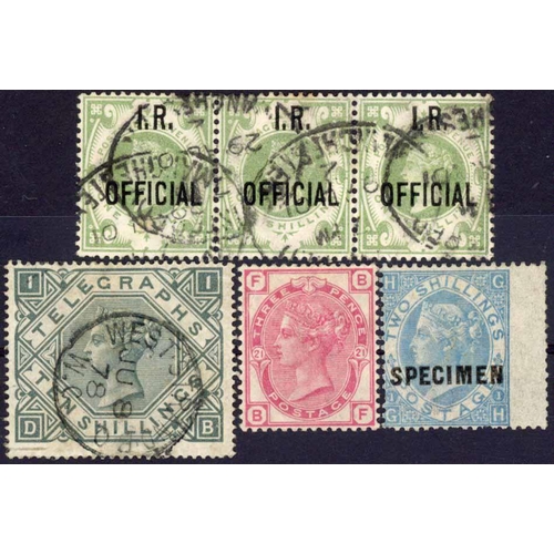 859 - SMALL QV MISCELLANY: Stock cards inc. group of 11 used 1d red 'stars' inc. misperfs., 1d Pl.172 unus... 