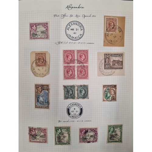 88 - ** THE VILLAGE POSTMARKS OF JAMAICA A-C: An album containing a well written-up collection on 123 alb... 