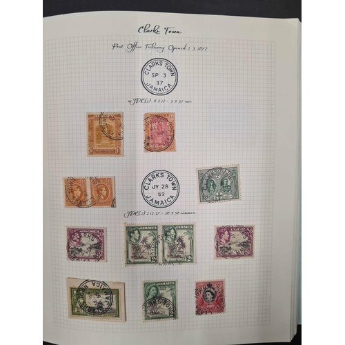 89 - ** THE VILLAGE POSTMARKS OF JAMAICA C-G: An album containing a well written-up collection on 149 alb... 