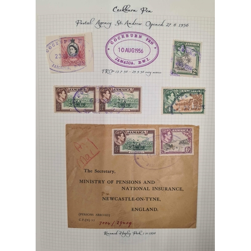 89 - ** THE VILLAGE POSTMARKS OF JAMAICA C-G: An album containing a well written-up collection on 149 alb... 