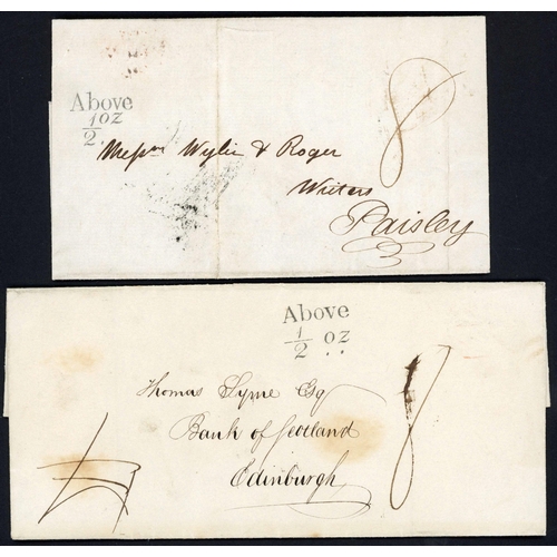 891 - Above 1/2 oz EDINBURGH HANDSTAMP wide setting ED189a (very fine) on front of 5 Jan. 1840 E ex Fraser... 