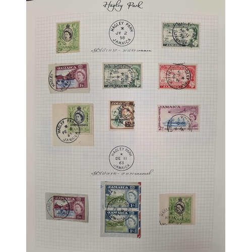 90 - ** THE VILLAGE POSTMARKS OF JAMAICA H-M: An album containing a well written-up collection on 165 alb... 