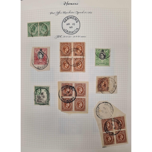 90 - ** THE VILLAGE POSTMARKS OF JAMAICA H-M: An album containing a well written-up collection on 165 alb... 