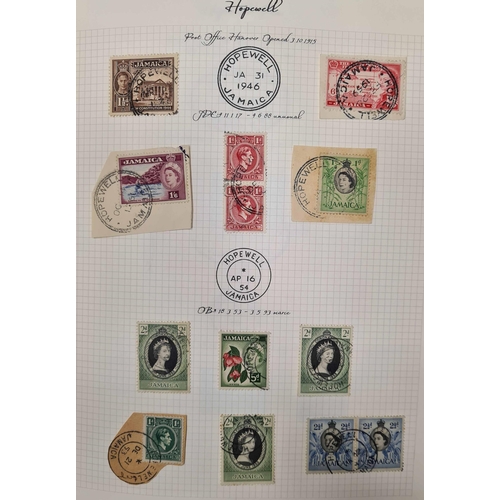 90 - ** THE VILLAGE POSTMARKS OF JAMAICA H-M: An album containing a well written-up collection on 165 alb... 