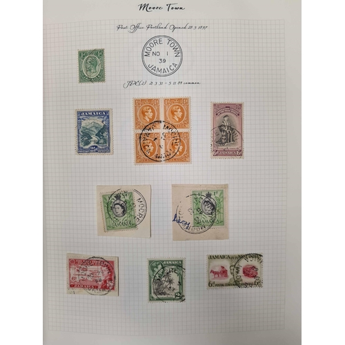 91 - ** THE VILLAGE POSTMARKS OF JAMAICA M-P: An album containing a well written-up collection on 127 alb... 