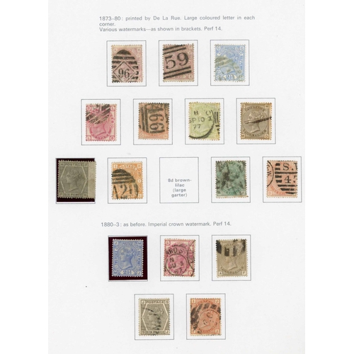 915 - MAINLY USED QV SURFACE-PRINTED COLLECTION, 1855-1887: A representative collection on printed album l... 