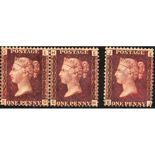 969 - PL. 210 1d ROSE-RED GROUP: UMM inc. EG-EH horiz. pair (some broken perfs.); FG-GH block of four (all... 