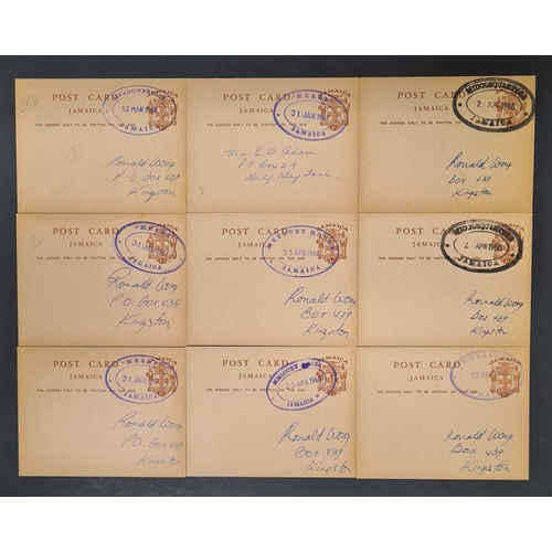 97 - ** JAMAICA - TRD COLLECTION ON PCs (2): A box containing a 1960s-1970s study of 1½d or 1c p.stat. PC... 