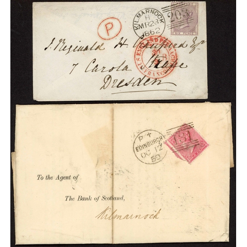 987 - 1855-57 ISSUE - COVERS: 6 Aug. 1858 env. from Dunning 