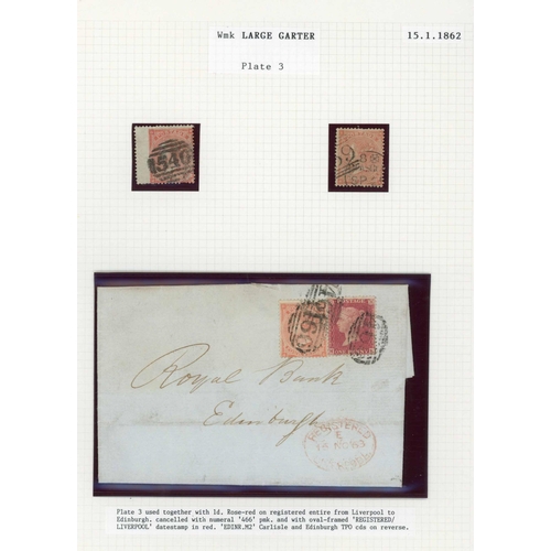 999 - 1862-64 4d PLATES 3 & 4: 16 Nov. 1863 E registered from Liverpool to Edinburgh bearing LC14 1d MK an... 