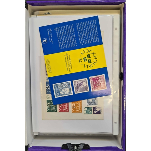 796 - 'STOCKHOLMIA 74': Box file housing a collection of stamps, booklets & covers (many special handstamp... 