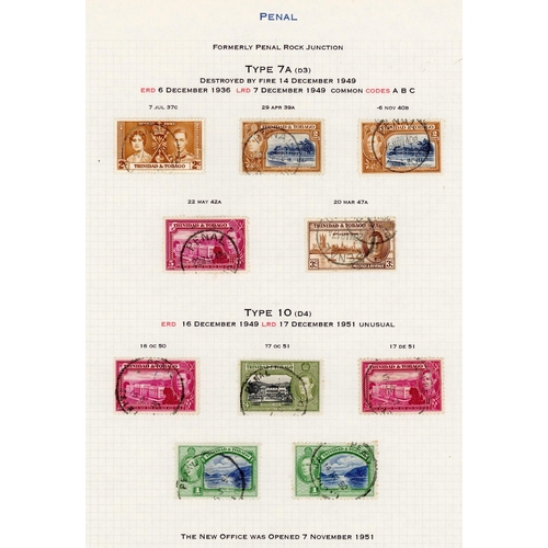 105 - ** THE VILLAGE POSTMARKS OF TRINIDAD & TOBAGO P-W AND TOBAGO B-S: An album containing a well written... 