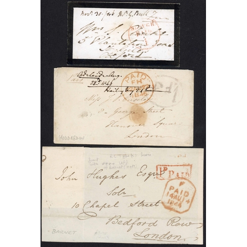 1382 - HOME COUNTIES U.P.P. HS: 1840-47 group with 1846 env. to Oxford with fine red SLOUGH / PAID / 1 in c... 