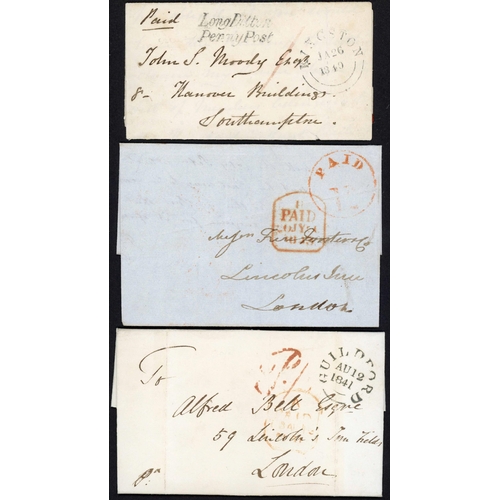 1382 - HOME COUNTIES U.P.P. HS: 1840-47 group with 1846 env. to Oxford with fine red SLOUGH / PAID / 1 in c... 