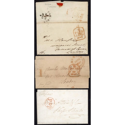 1389 - SUSSEX U.P.P. HS: 1840-49 selection inc. 7 May 1840 EL Brighton to Brough with 