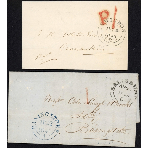 1390 - WEST COUNTRY U.P.P. HS: 1840-59 group with 1846 E to London with v.fine, large, blue 