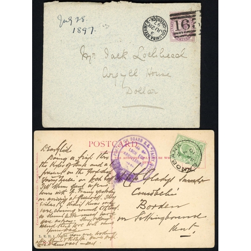 1647 - SCOTTISH STEAMER CANCELS: 1880-1911 selection with 1881 env. to Sussex with v.fine IONA STEAMER / GR... 