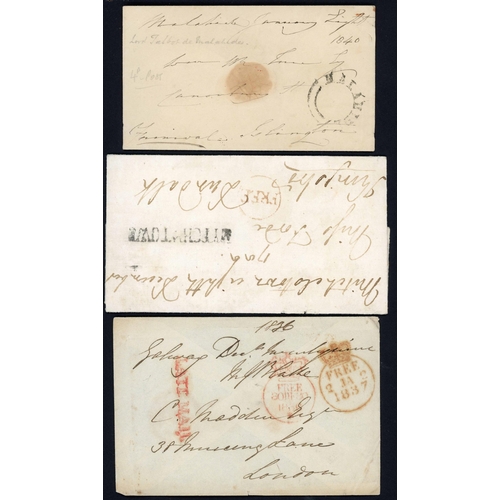 1684 - DUBLIN FREE MARKS: 1788-1840 selection with 1788 E to Dundalk with fine MITCHLTOWN hs and below a re... 