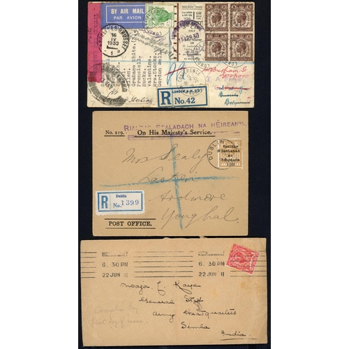 1376 - MAINLY KEVII & KGV MIX INC. 1911 KGV 1d FDC TO INDIA, 1930 