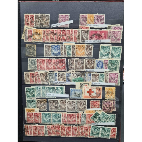 767 - POSTMARKS ACCUMULATION in stock book arranged alphabetically and annotated by Post Office, Abercorn ... 