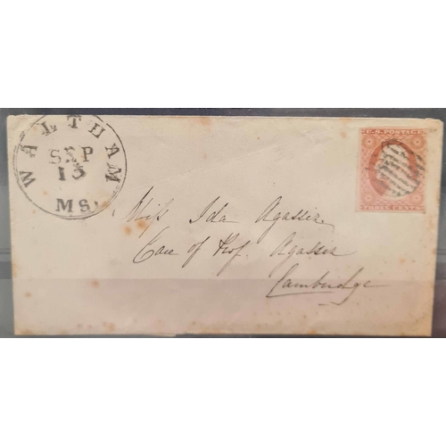 826 - POSTAL HISTORY COLLECTION in small cover album inc. 1815 entire to NY, 1851 3c imperf issues on cove... 