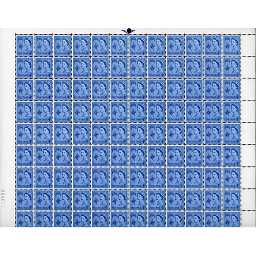 1266 - PRE-DECIMAL REGIONALS IN COMPLETE SHEETS: 3d & 4d values of Guernsey, Jersey, IOM, Wales, Scotland &... 